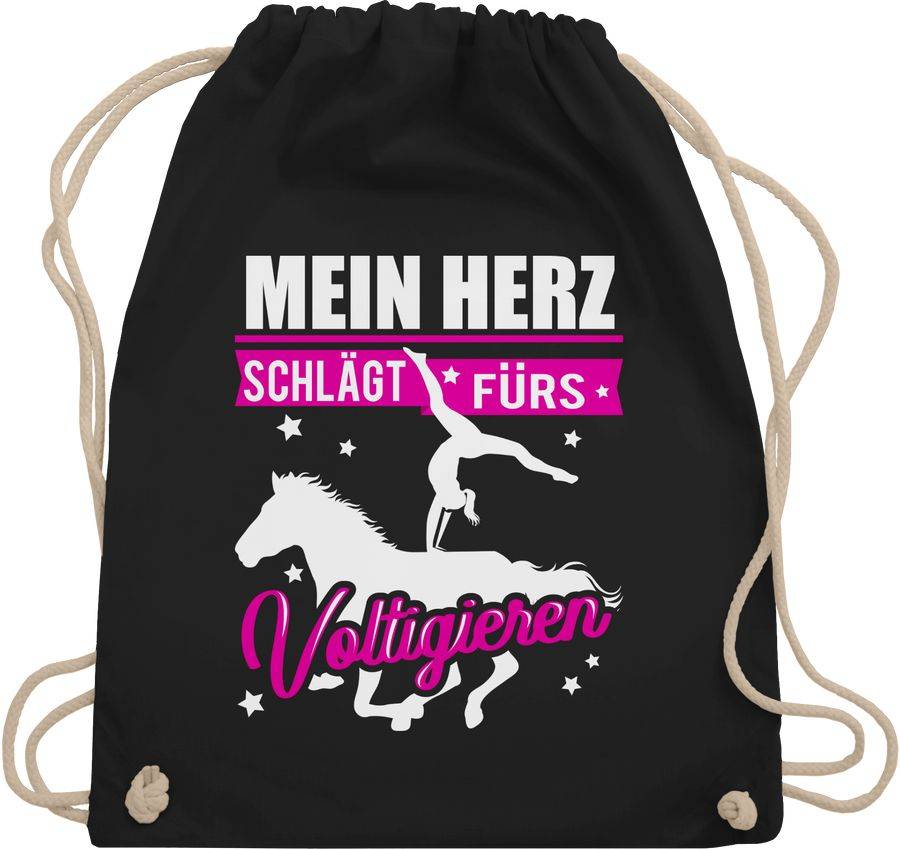 Shirtracer Mein Herz schlägt fürs Voltigieren - weiß/fuchsia: Tshirt Gym Bag Shirtracer