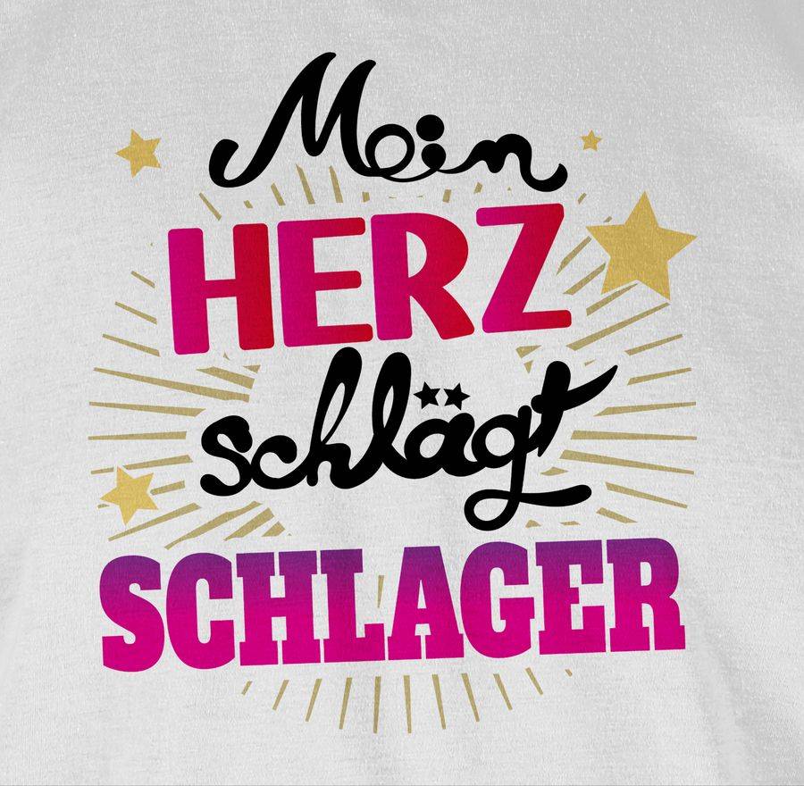 Shirtracer Mein Herz Schlägt Schlager - Schwarz Shirts & Mehr Shirtracer