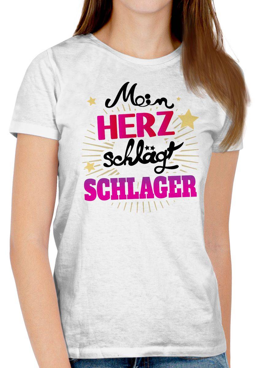 Shirtracer Mein Herz Schlägt Schlager - Schwarz Shirts & Mehr Shirtracer