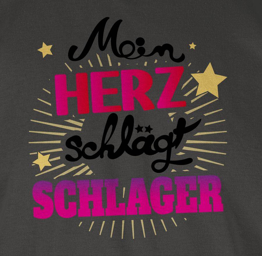 Shirtracer Mein Herz Schlägt Schlager - Schwarz Shirts & Mehr Shirtracer