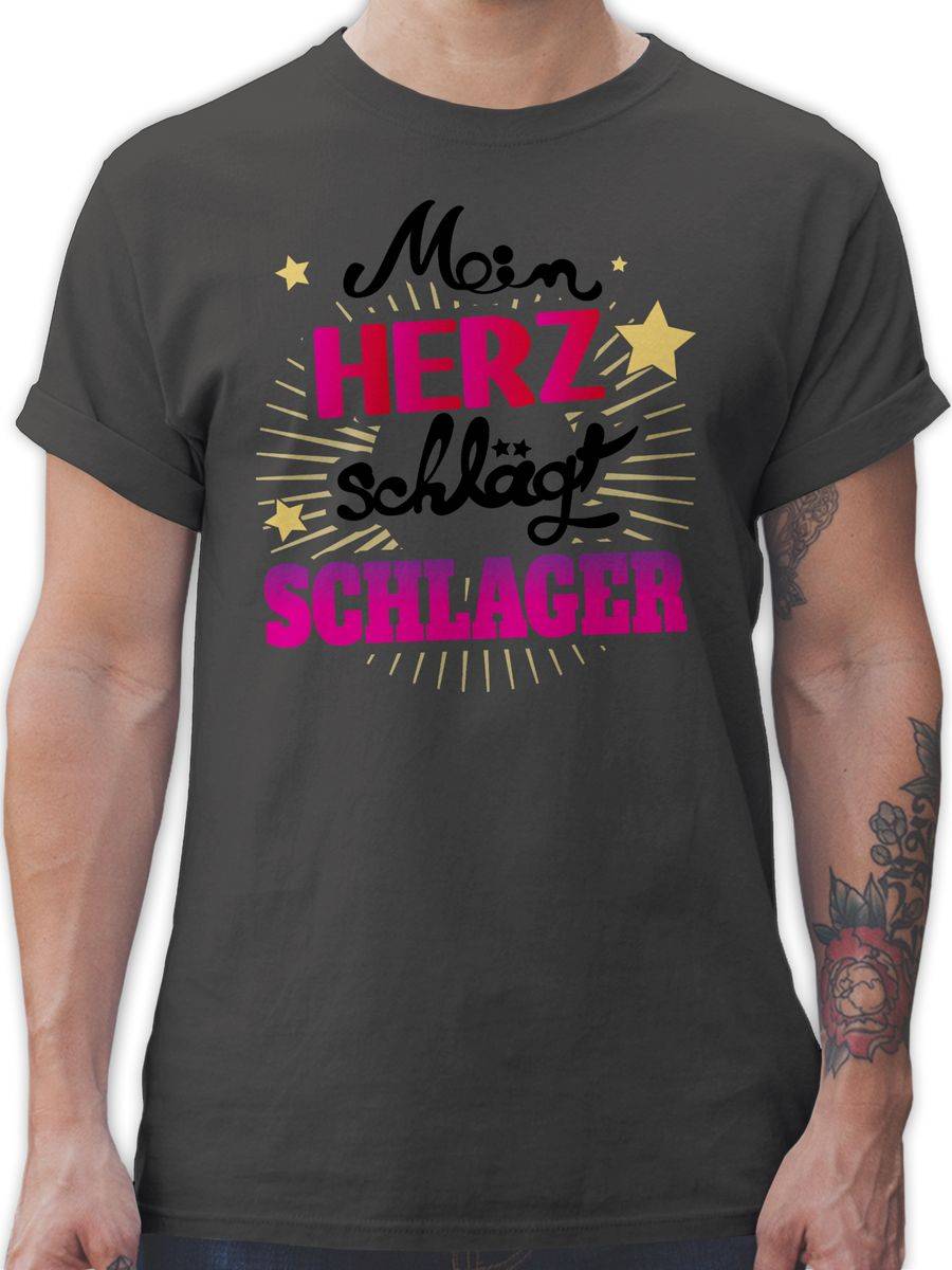 Shirtracer Mein Herz schlägt Schlager - schwarz Shirts & Mehr Shirtracer