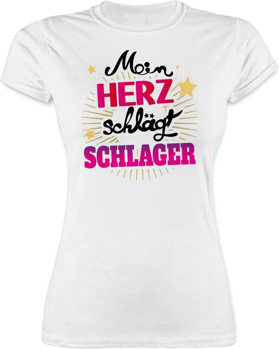 Shirtracer Mein Herz schlägt Schlager - schwarz Shirts & Mehr Shirtracer