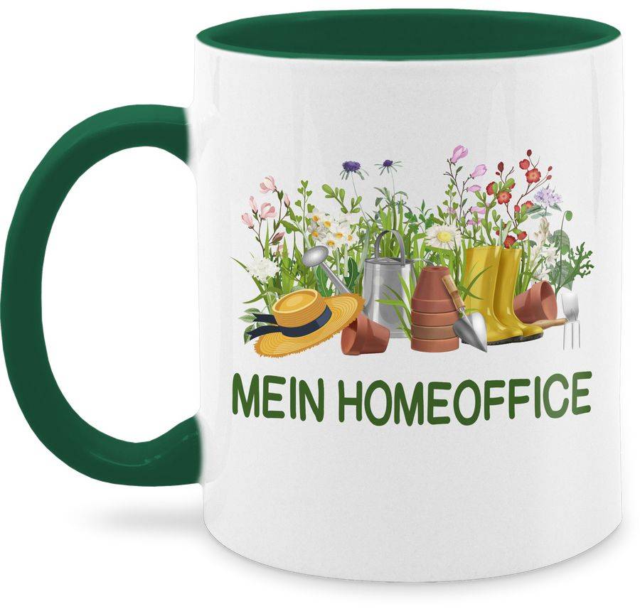 Shirtracer Mein Homeoffice im Garten grün: Tshirt Turnbeutel Shirtracer