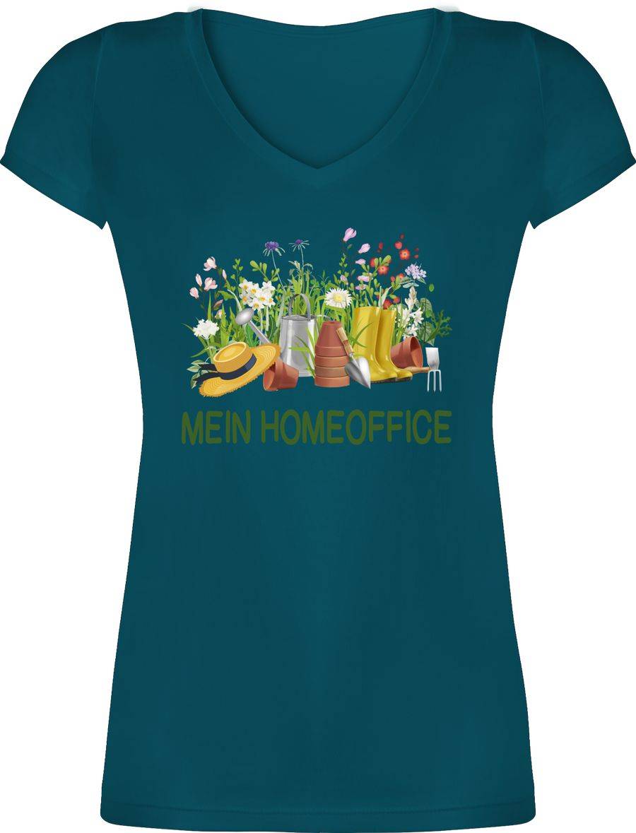 Shirtracer Mein Homeoffice im Garten grün: Tshirt Turnbeutel Shirtracer