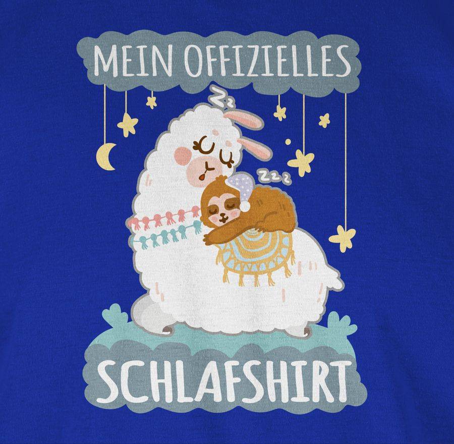 Shirtracer Mein Offizielles Schlafshirt - Lama Und Faultier - Grau: Tshirt Rucksack Shirtracer