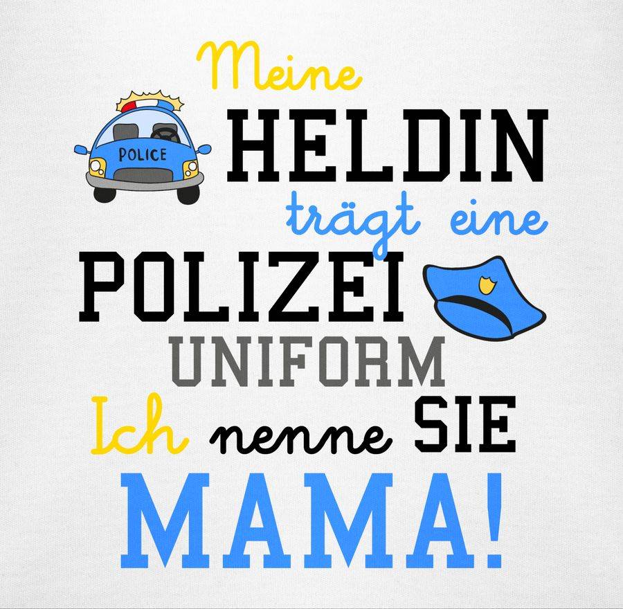 Shirtracer Meine Heldin Trägt Eine Polizei Uniform Mama: Tshirt Rucksack Shirtracer