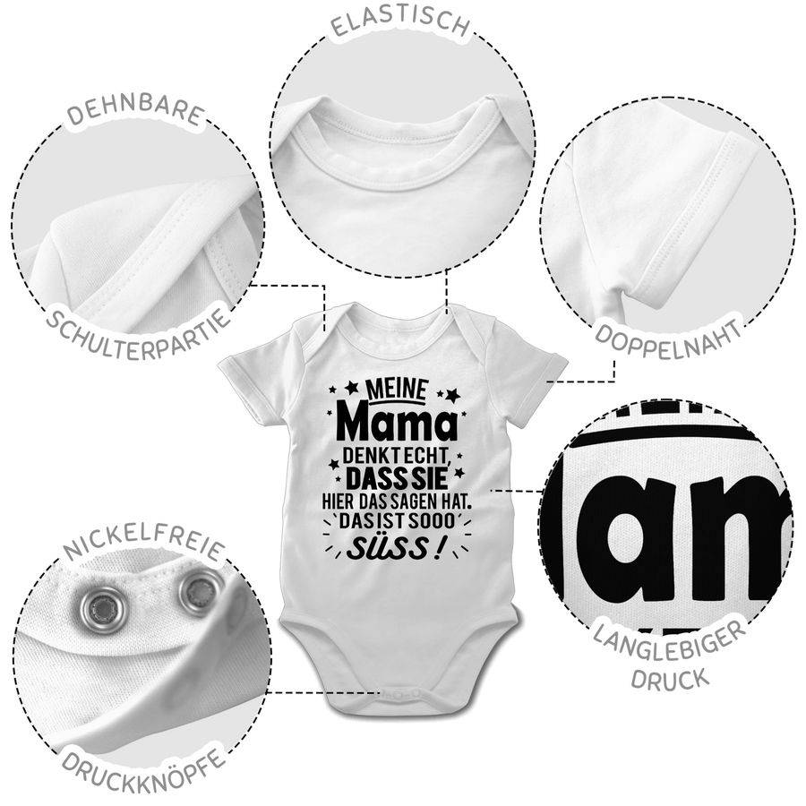 Shirtracer Meine Mama Denkt Echt, Dass Sie Hier Das Sagen Hat. Das Ist Sooo Süß! - Schwarz: Shirtracer