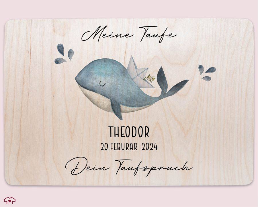 Shirtracer Meine Taufe Wunschtext Mit Wal Und Name Taufe Erinnerungsbox Taufgeschenk Erinnerungen An Die Taufe Shirtracer