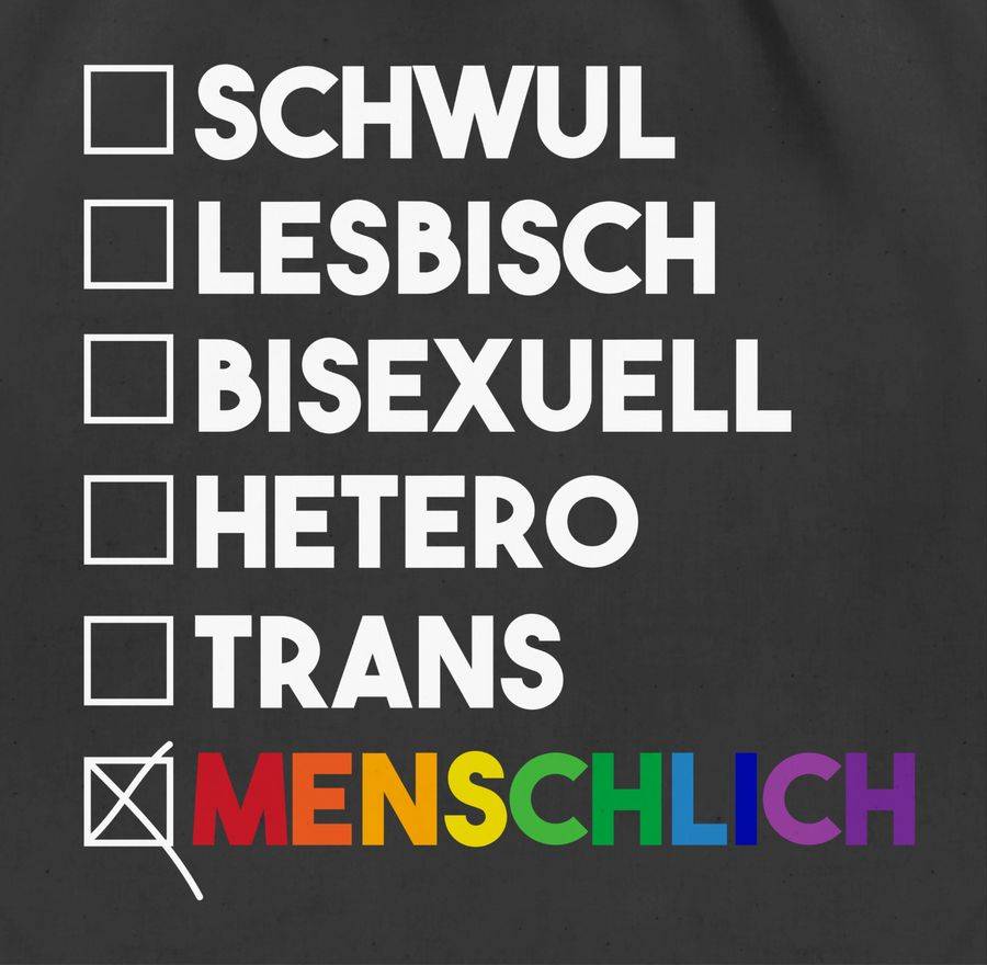 Shirtracer Menschlich - Deine Wahl - Pride - Regenbogen - Weiß: Tshirt Gym Bag Shirtracer