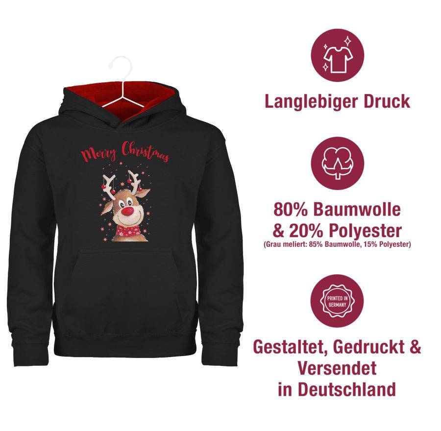 Shirtracer Merry Christmas Rentier Mit Sternen Aquarell Shirts & Mehr Shirtracer