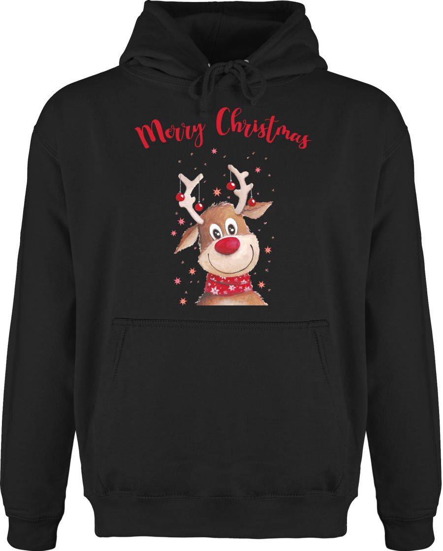 Shirtracer Merry Christmas Rentier mit Sternen Aquarell Shirts & Mehr Shirtracer