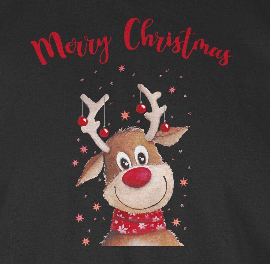 Shirtracer Merry Christmas Rentier Mit Sternen Aquarell Shirts & Mehr Shirtracer