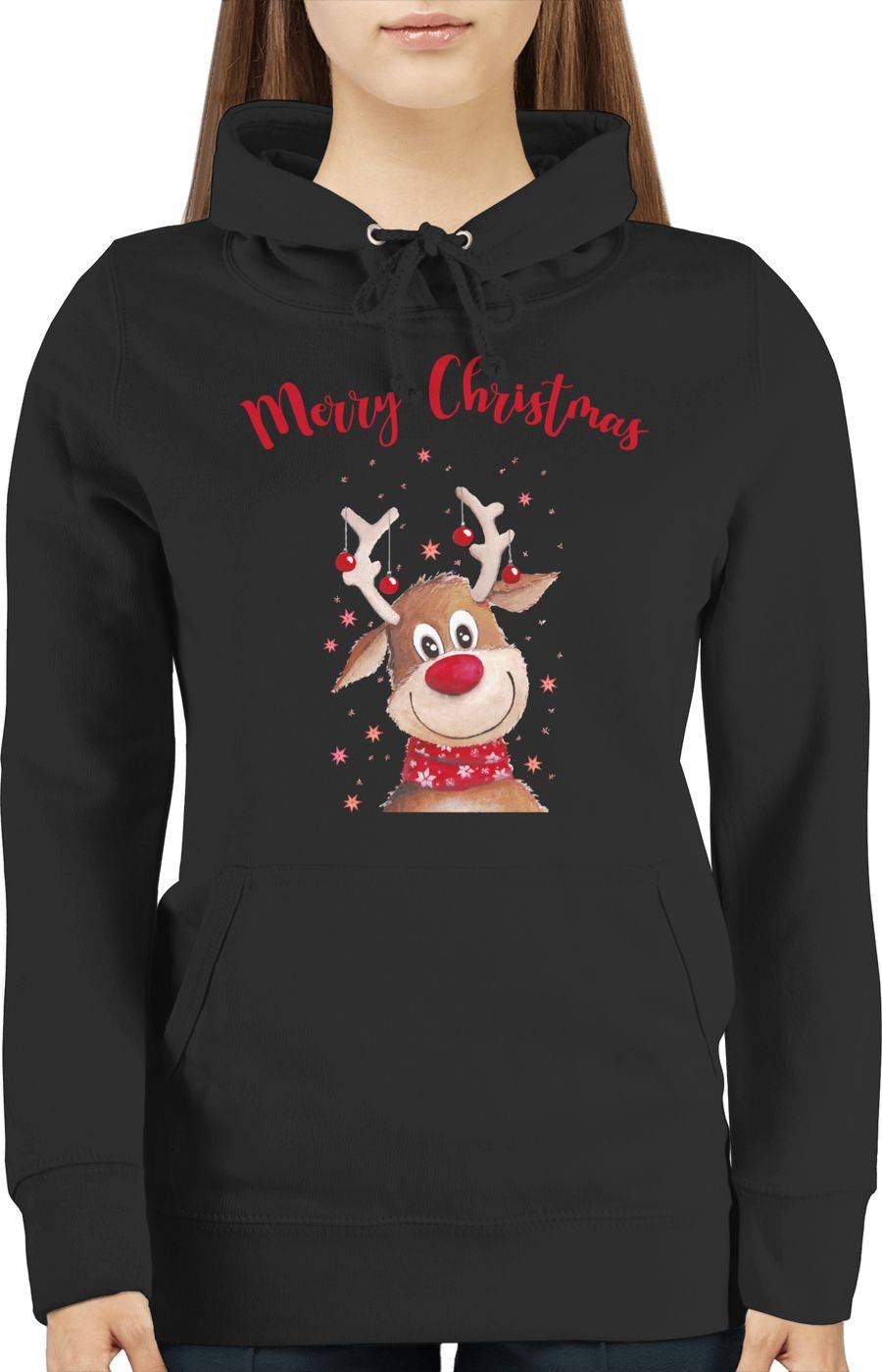 Shirtracer Merry Christmas Rentier Mit Sternen Aquarell Shirts & Mehr Shirtracer
