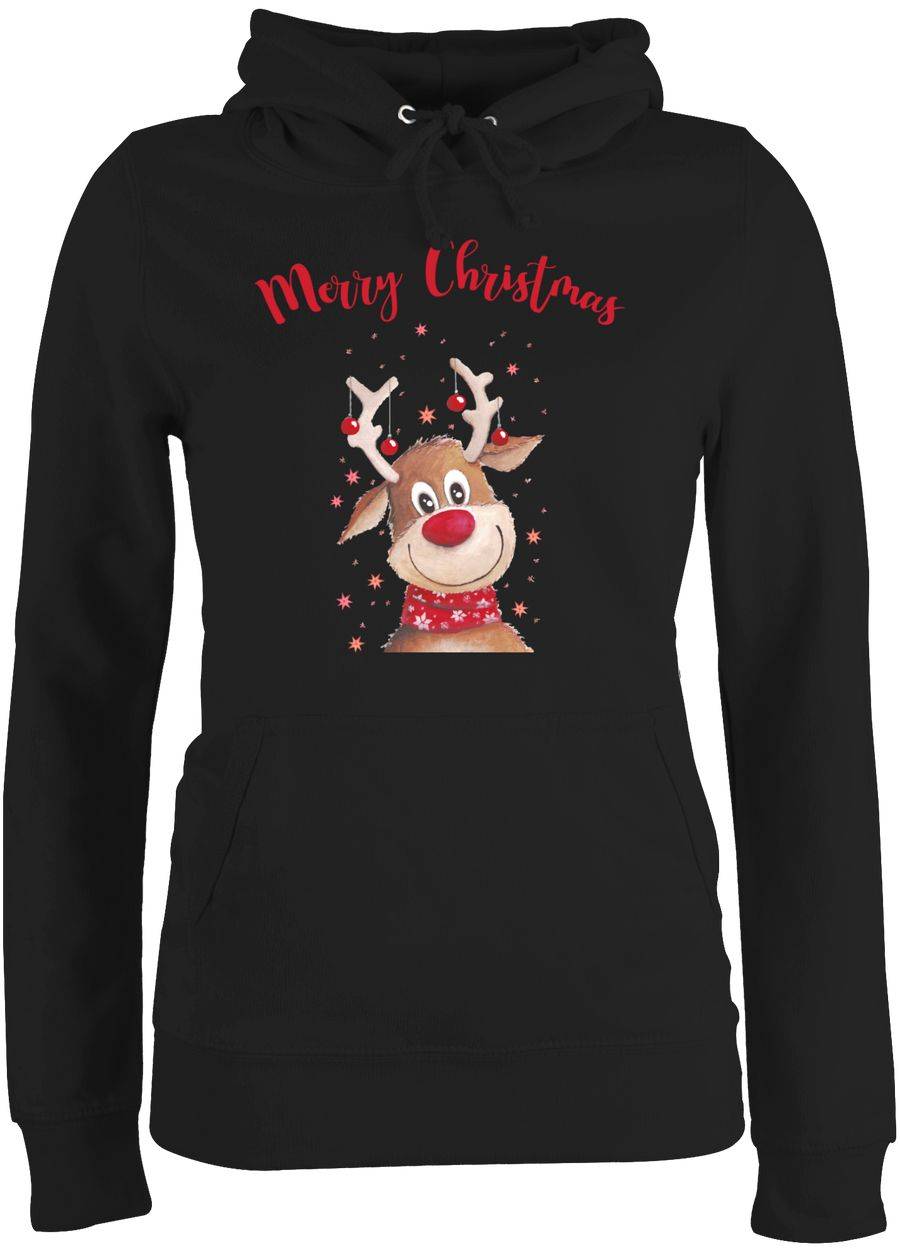 Shirtracer Merry Christmas Rentier mit Sternen Aquarell Shirts & Mehr Shirtracer
