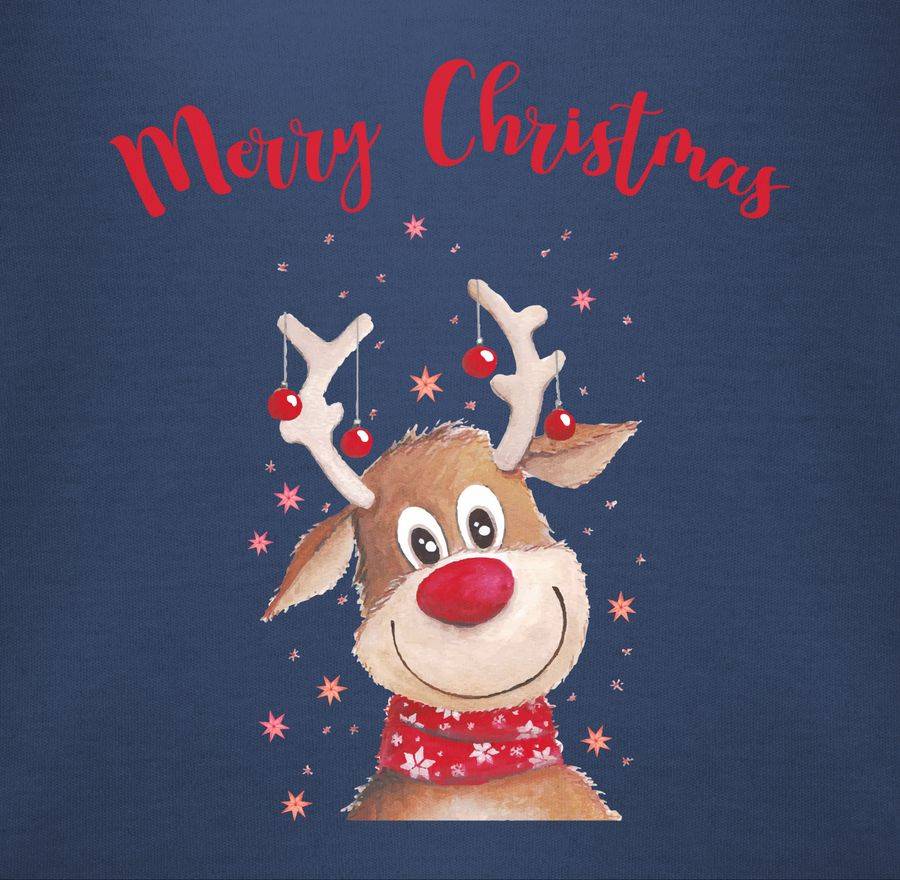 Shirtracer Merry Christmas Rentier Mit Sternen Aquarell Shirts & Mehr Shirtracer