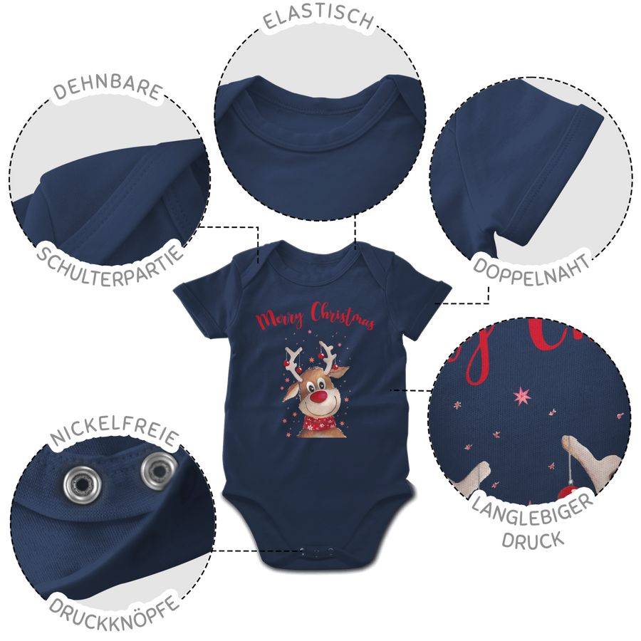 Shirtracer Merry Christmas Rentier Mit Sternen Aquarell Shirts & Mehr Shirtracer