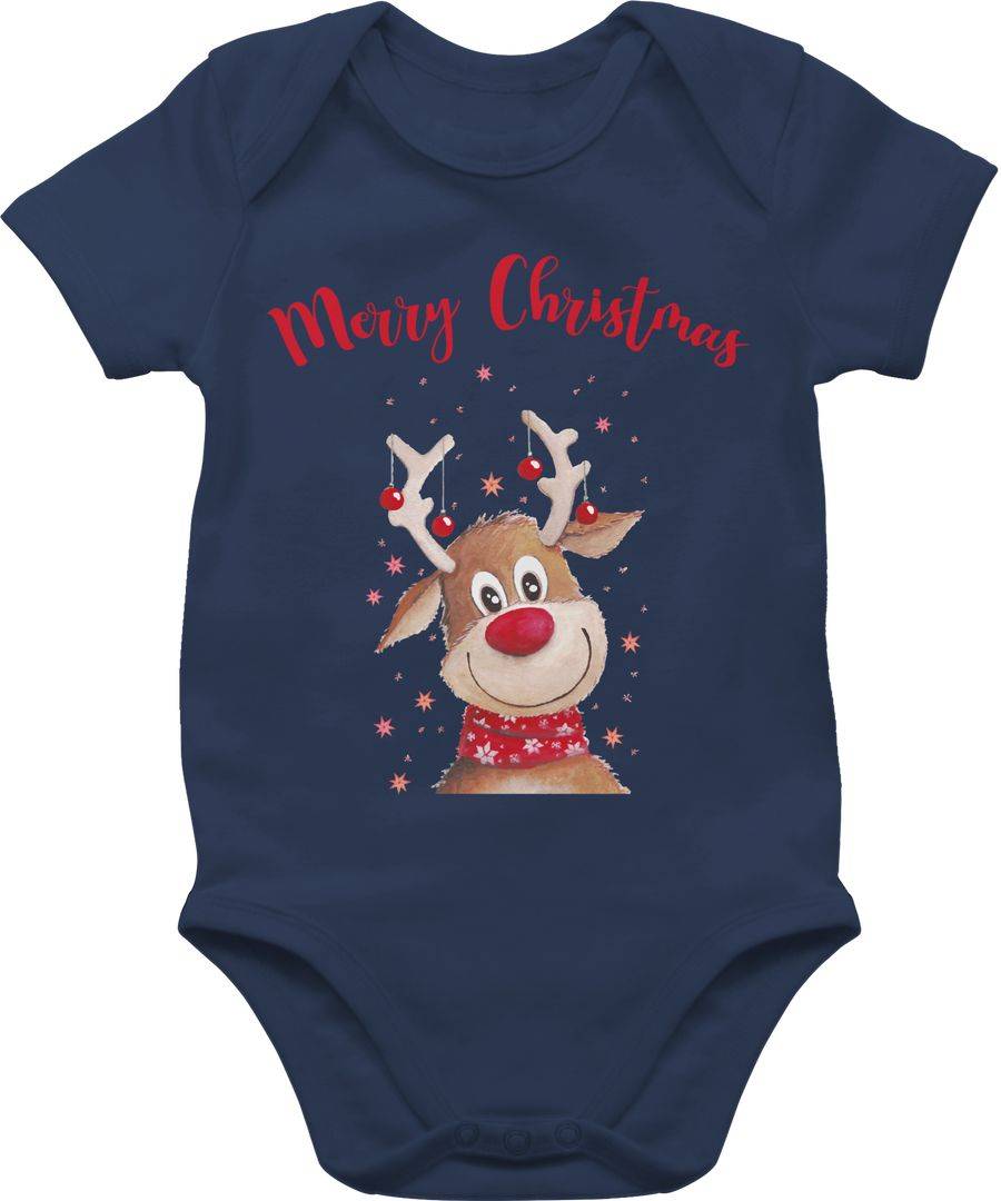 Shirtracer Merry Christmas Rentier mit Sternen Aquarell Shirts & Mehr Shirtracer