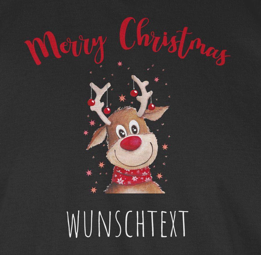 Shirtracer Merry Christmas Rentier Mit Sternen: Tshirt Turnbeutel Shirtracer