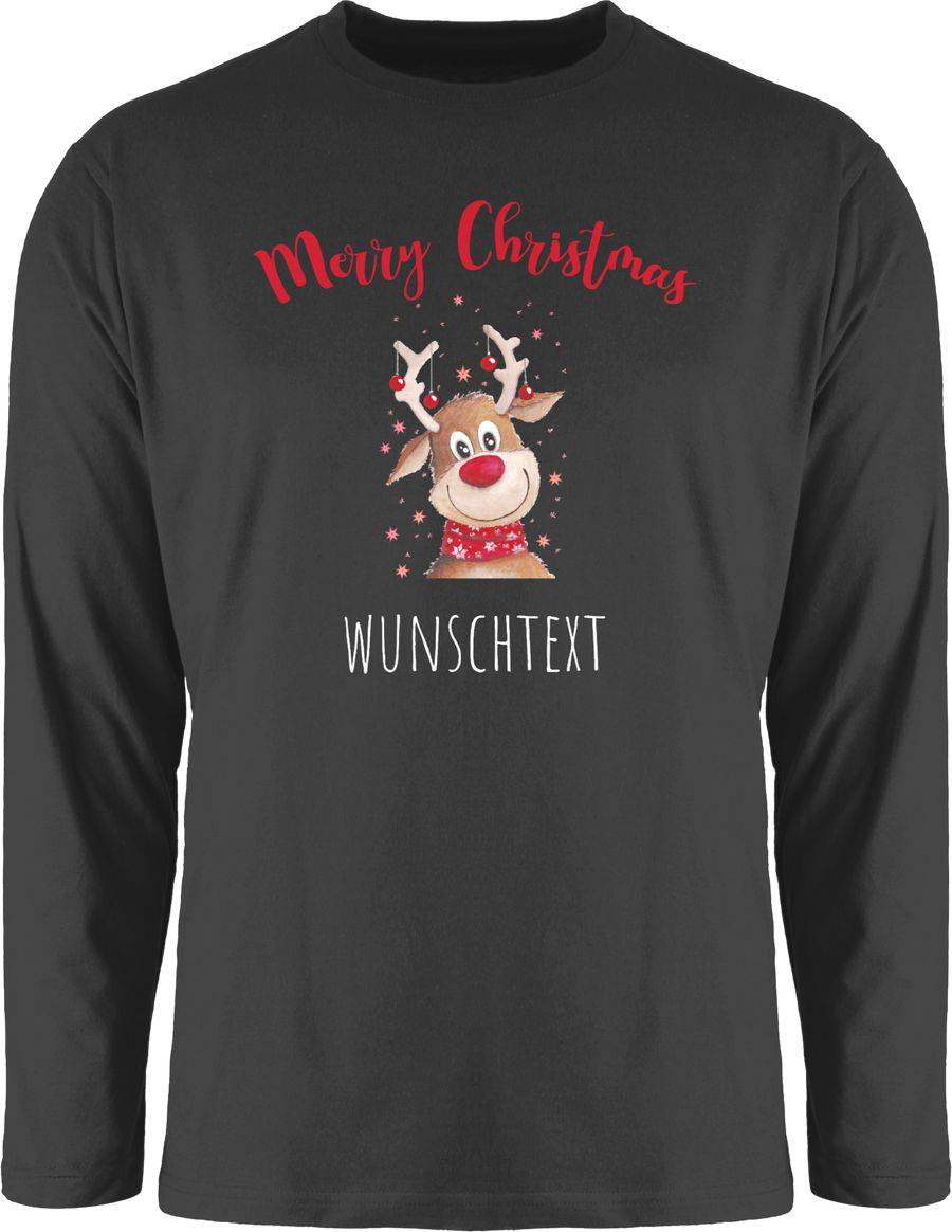 Shirtracer Merry Christmas Rentier mit Sternen: Tshirt Turnbeutel Shirtracer