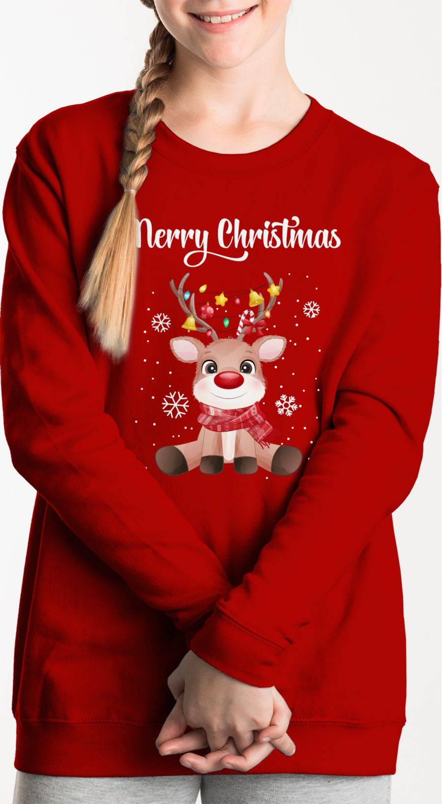 Shirtracer Merry Christmas - Süßes Rentier Mit Lichterkette Shirts & Mehr Shirtracer