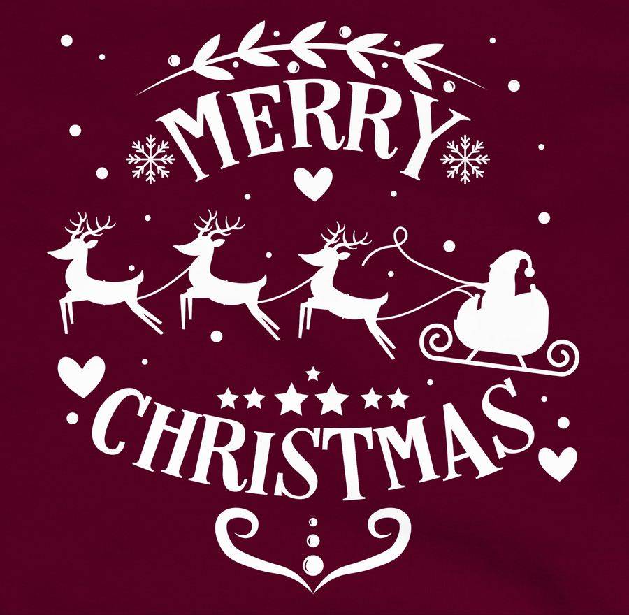 Shirtracer Merry Christmas Weihnachtsmann Und Rentiere Weiß: T-Shirt Rucksack Shirtracer