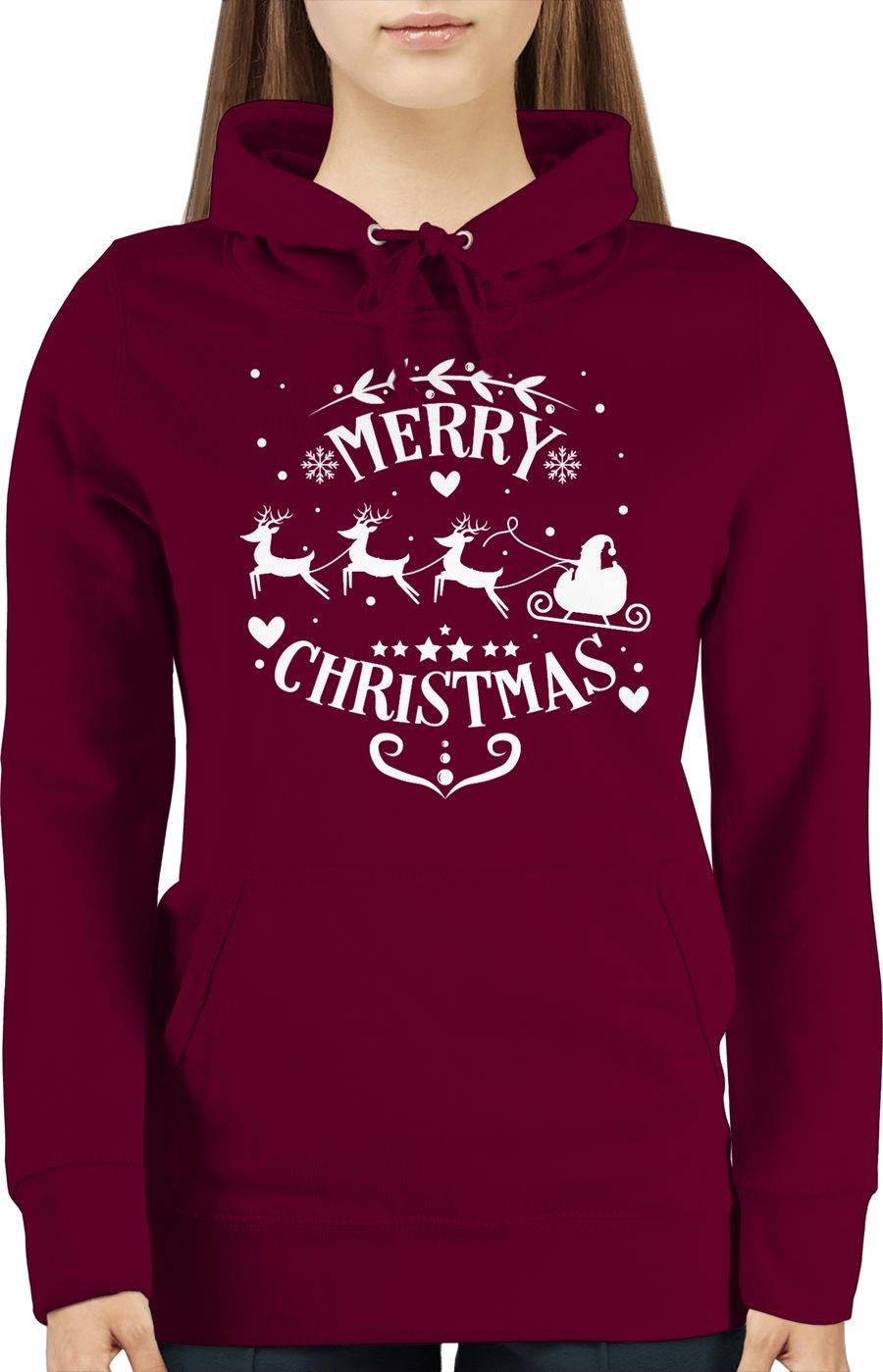 Shirtracer Merry Christmas Weihnachtsmann Und Rentiere Weiß: T-Shirt Rucksack Shirtracer