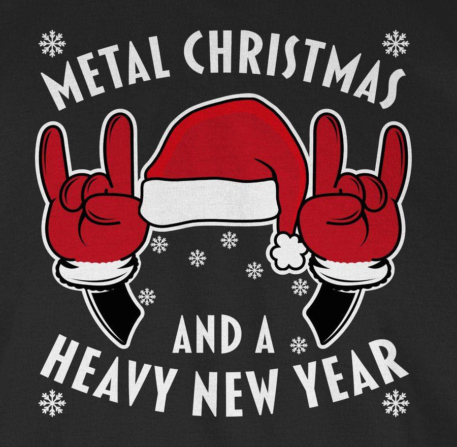 Shirtracer Metal Christmas And A Heavy New Year - Weiß: Tshirt Turnbeutel Shirtracer