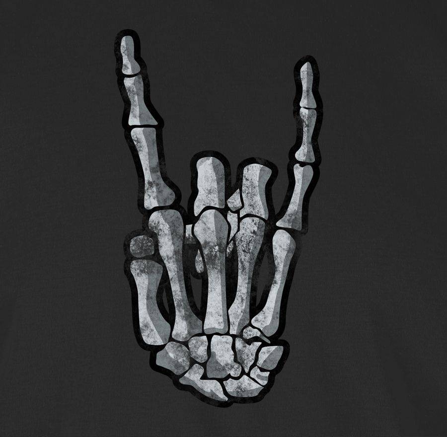 Shirtracer Metal Horns Skelett Hand: T-Shirt Turnbeutel Shirtracer