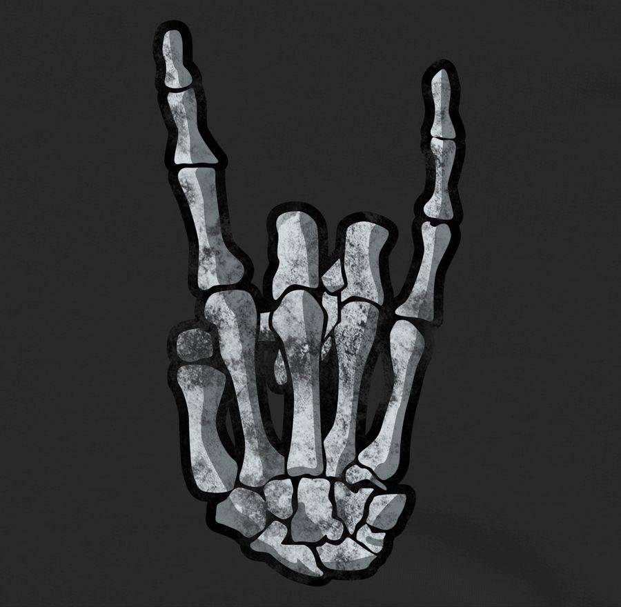 Shirtracer Metal Horns Skelett Hand: T-Shirt Turnbeutel Shirtracer