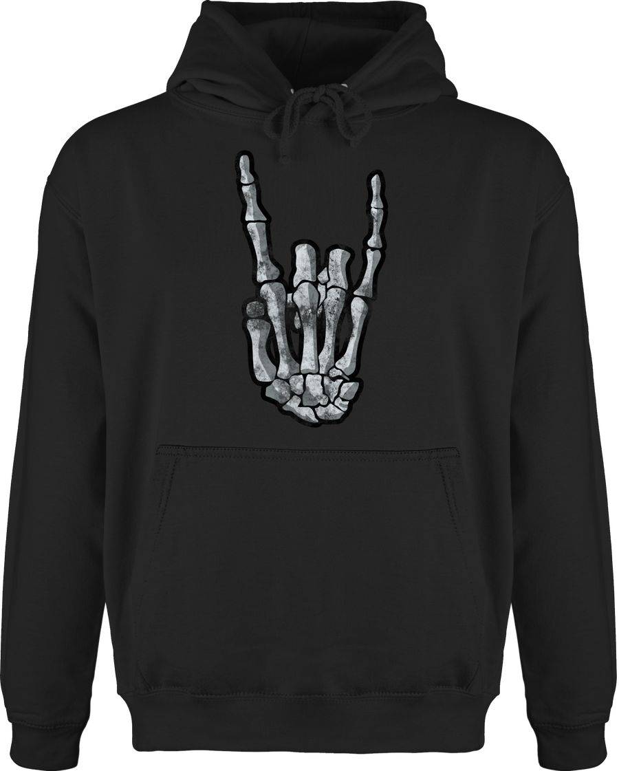Shirtracer Metal Horns Skelett Hand: T-Shirt Turnbeutel Shirtracer