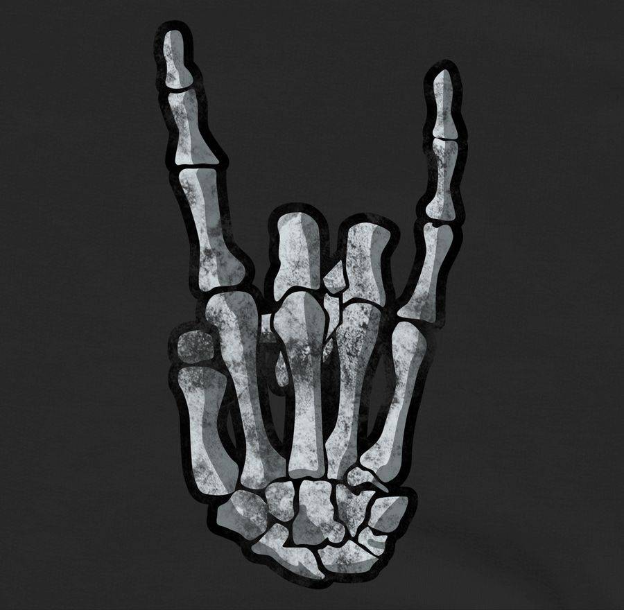 Shirtracer Metal Horns Skelett Hand: T-Shirt Turnbeutel Shirtracer