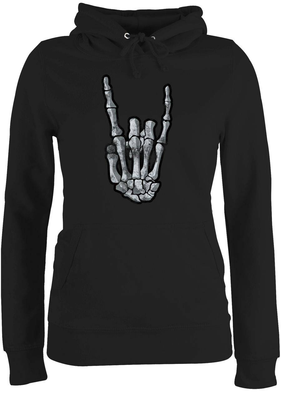Shirtracer Metal Horns Skelett Hand: T-Shirt Turnbeutel Shirtracer