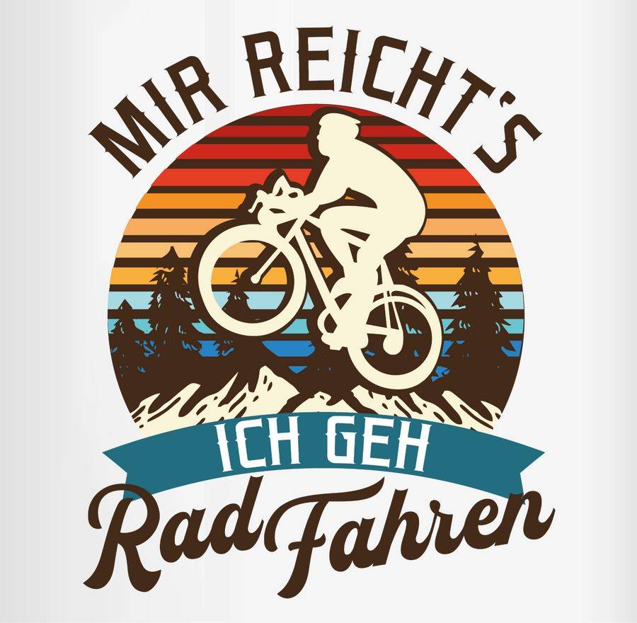 Shirtracer Mir Reicht's Ich Geh Rad Fahren - Vintage - Braun: T-Shirt Rucksack Shirtracer