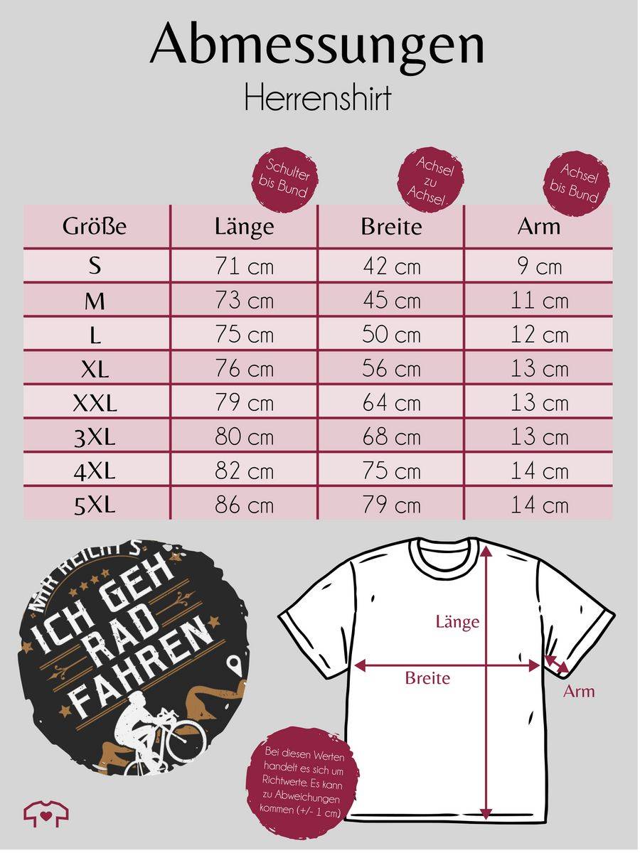Shirtracer Mir Reicht's Ich Geh Rad Fahren - Weiß: T-Shirt Turnbeutel Shirtracer