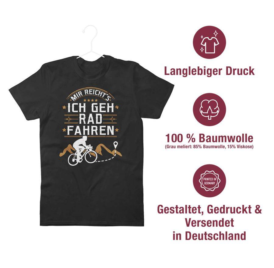 Shirtracer Mir Reicht's Ich Geh Rad Fahren - Weiß: T-Shirt Turnbeutel Shirtracer