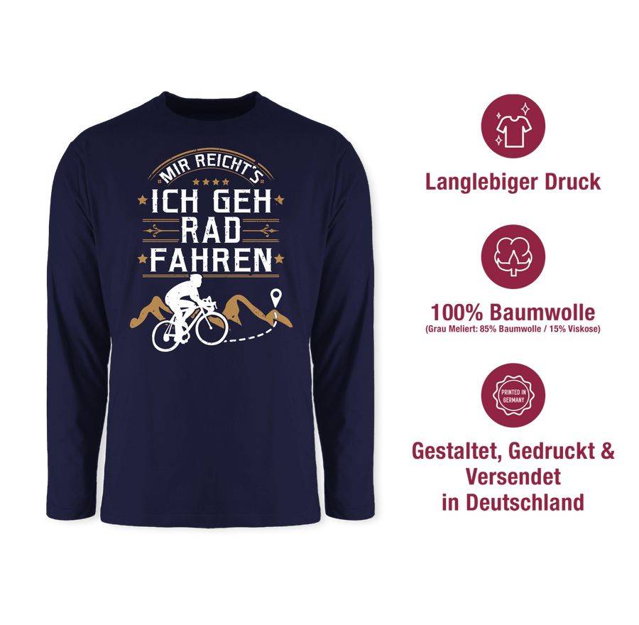 Shirtracer Mir Reicht's Ich Geh Rad Fahren - Weiß: T-Shirt Turnbeutel Shirtracer
