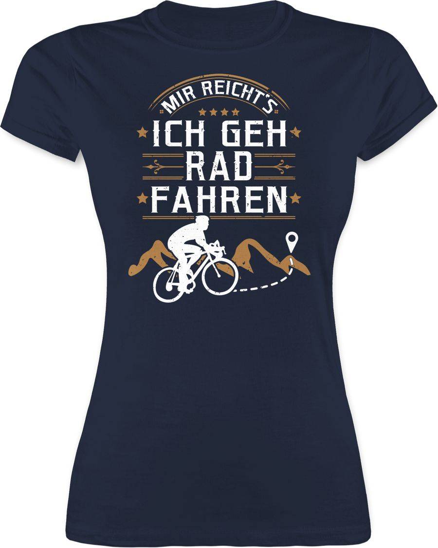 Shirtracer Mir reicht's ich geh Rad fahren - weiß: T-Shirt Turnbeutel Shirtracer