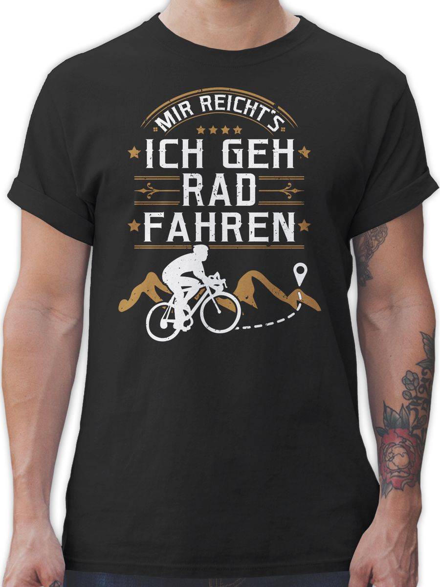Shirtracer Mir reicht's ich geh Rad fahren - weiß: T-Shirt Turnbeutel Shirtracer