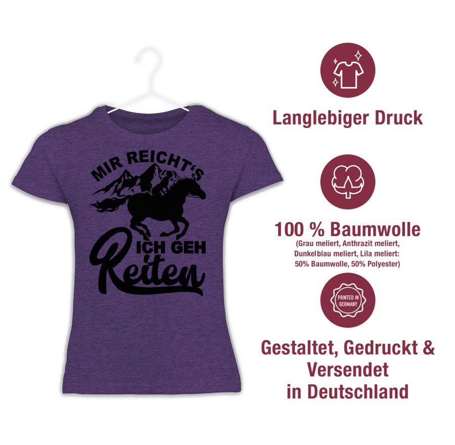Shirtracer Mir Reicht's Ich Geh Reiten Mit Pferd - Schwarz Shirts & Mehr Shirtracer
