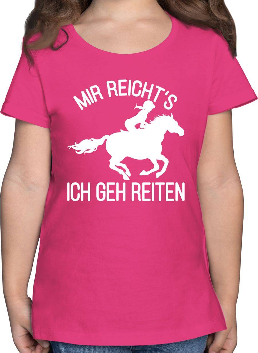 Shirtracer Mir reicht's ich geh reiten mit Pferd und Reiterin - weiß: T-Shirt Turnbeutel Shirtracer