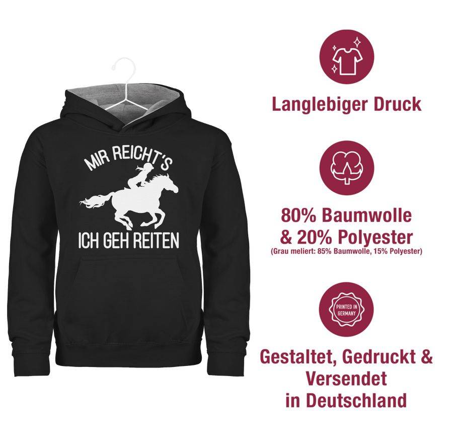 Shirtracer Mir Reicht's Ich Geh Reiten Mit Pferd Und Reiterin - Weiß: T-Shirt Turnbeutel Shirtracer