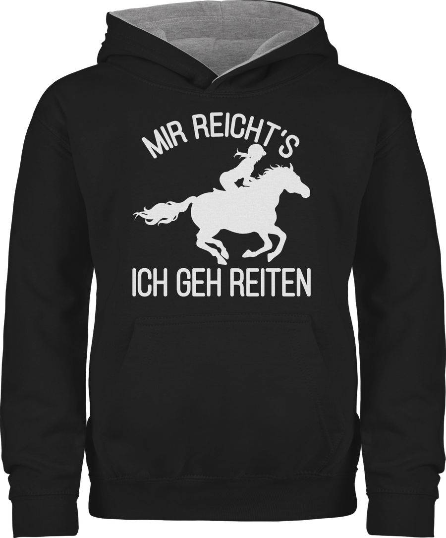 Shirtracer Mir reicht's ich geh reiten mit Pferd und Reiterin - weiß: T-Shirt Turnbeutel Shirtracer
