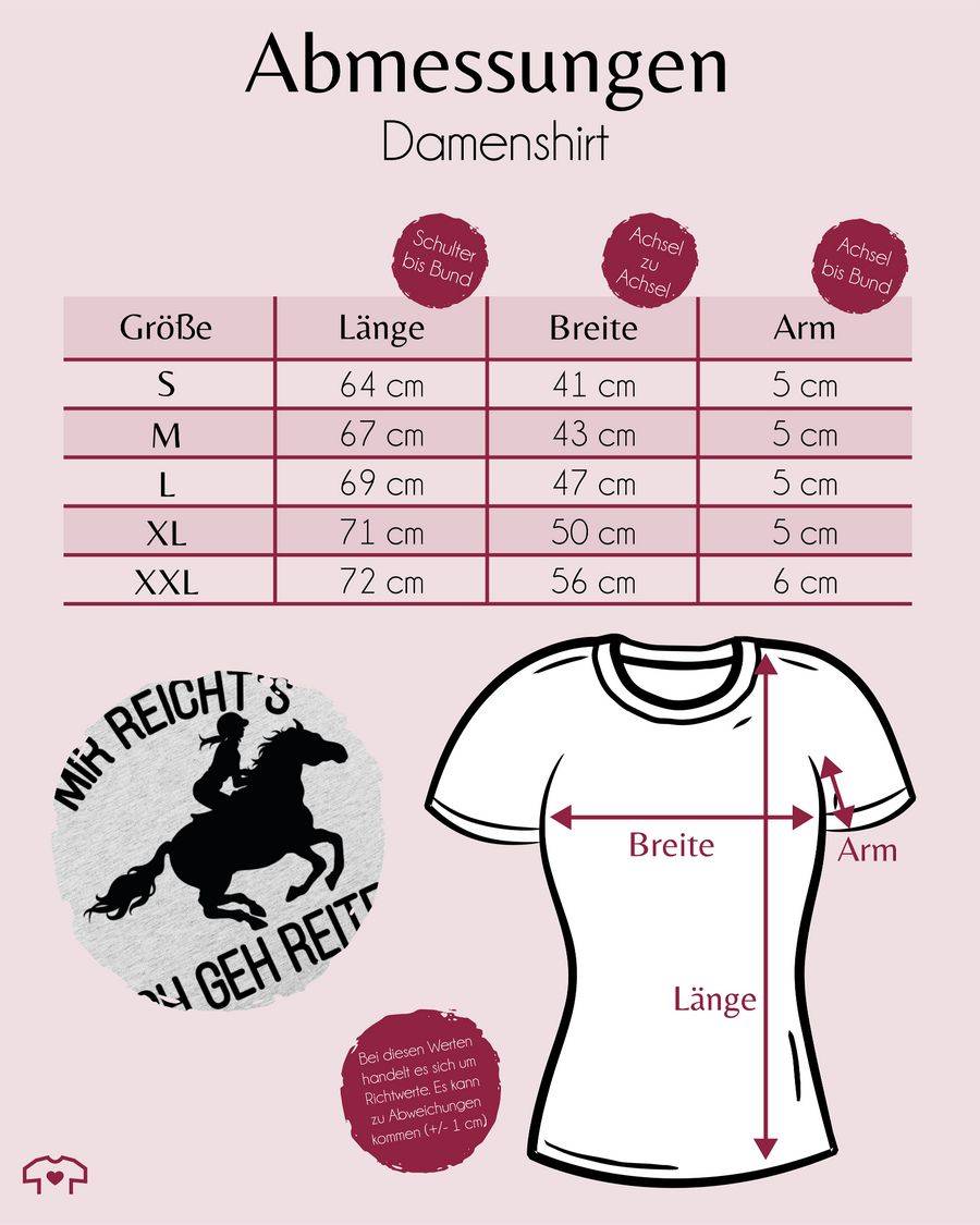 Shirtracer Mir Reicht's Ich Geh Reiten Mit Pferd Und Reiterin - Schwarz: Tshirt Turnbeutel Shirtracer