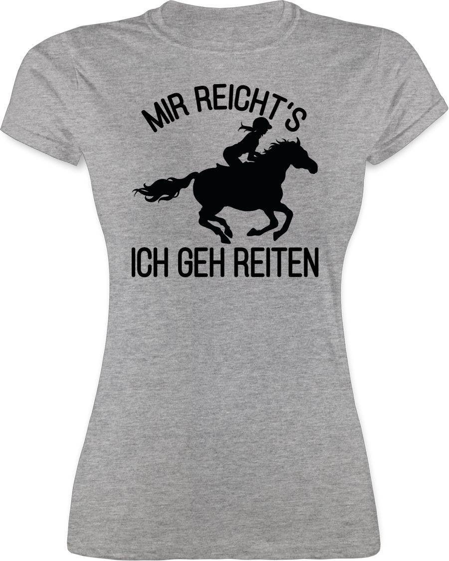 Shirtracer Mir reicht's ich geh reiten mit Pferd und Reiterin - schwarz: Tshirt Turnbeutel Shirtracer