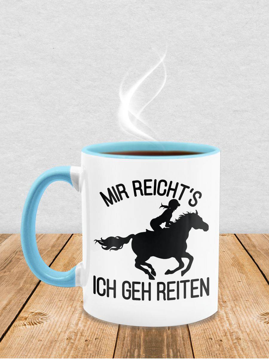 Shirtracer Mir Reicht's Ich Geh Reiten Mit Pferd Und Reiterin - Schwarz: Tshirt Turnbeutel Shirtracer