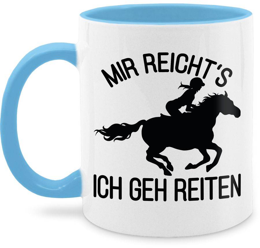 Shirtracer Mir reicht's ich geh reiten mit Pferd und Reiterin - schwarz: Tshirt Turnbeutel Shirtracer
