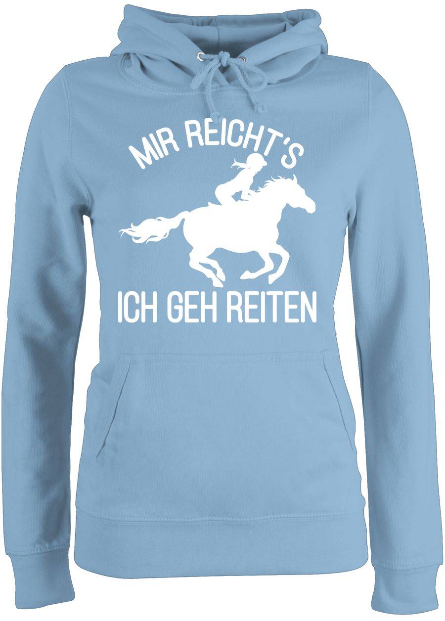 Shirtracer Mir reicht's ich geh reiten mit Pferd und Reiterin - weiß: T-Shirt Turnbeutel Shirtracer