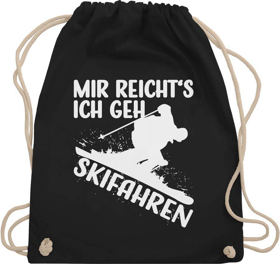 Shirtracer Mir reicht's ich geh Skifahren - weiß: Tshirt Rucksack Shirtracer