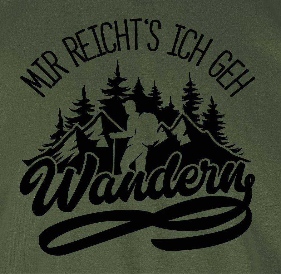 Shirtracer Mir Reicht's Ich Geh Wandern - Mit Bergen - Schwarz: T-Shirt Rucksack Shirtracer