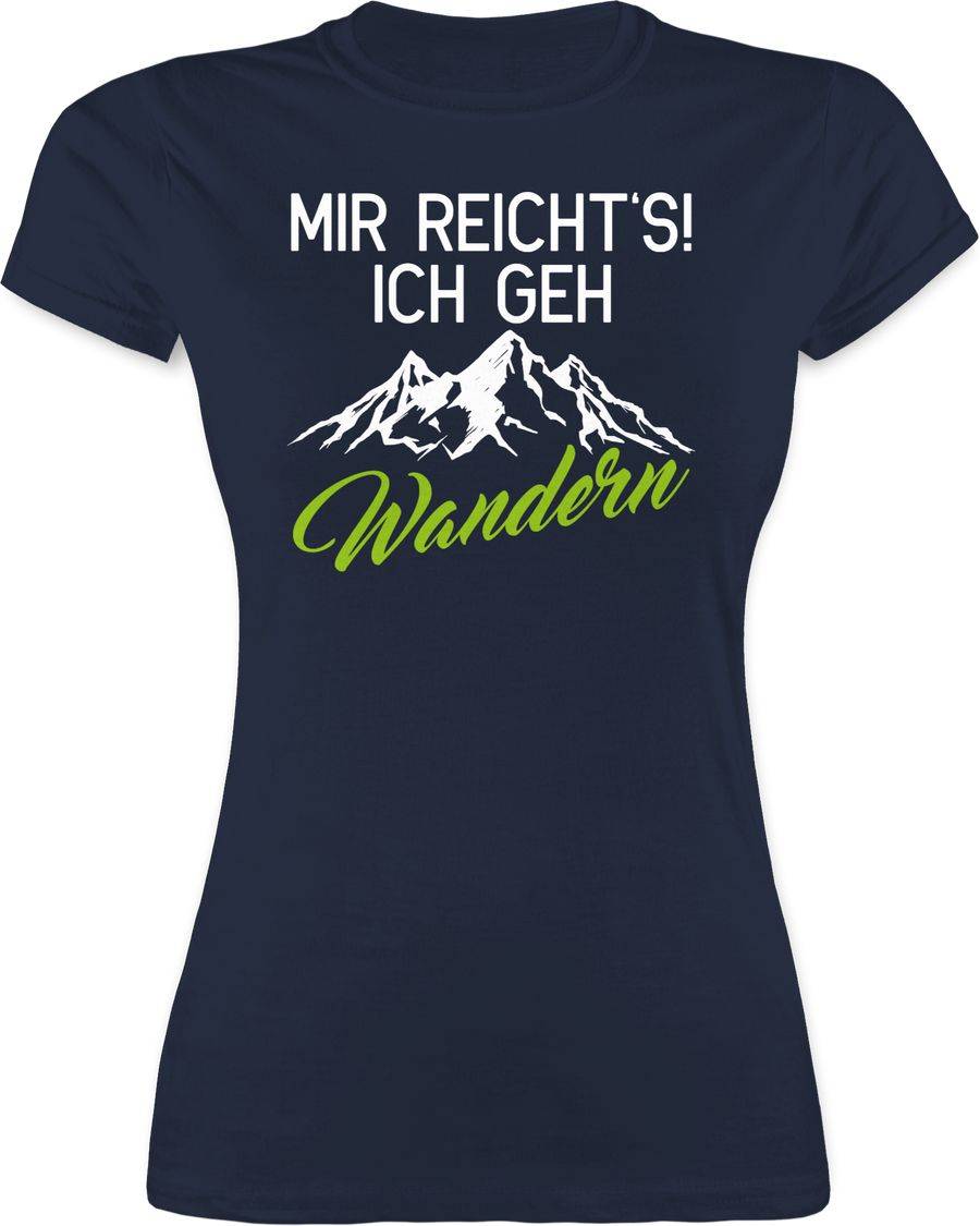 Shirtracer Mir reichts ich geh wandern weiß/grün: T-Shirt Rucksack Shirtracer